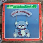 Beary Merry Christmas Hanging Greeting Seasonal Teddy Wooden Box. Fixed Price $11.16.