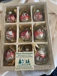 New In Box Christmas By Krebs 9 Glass Ornaments. Fixed Price $15.00.