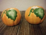 Autumn Harvest Ceramic Candle Holders Orange Pumpkins Cranbury Square Papel. Fixed Price $16.00.