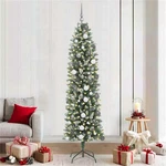 Bowery Hill Artificial Slim Christmas Tree With 300 Leds Green 82.68". Fixed Price $130.50.