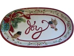 Fitz And Floyd Joy Christmas Birds Santa's Forest Friends Sentiment Tray 9. Fixed Price $19.99.