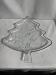 Crystalia Clear Glass Christmas Tree Serving Platter Italy 00062. Fixed Price $35.00.