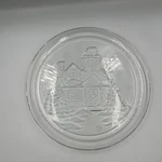 Vintage Arcoroc Winter Wonderland Christmas Glass Platter Round Made France. Fixed Price $9.03.