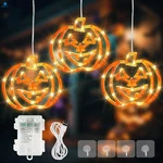 Woohaha Halloween Window LIGHTS,48LED 3 Pumpkin Curtain String 48LED, Orange. Fixed Price $17.62.
