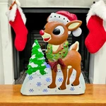 Rudolph Christmas Decoration Color Changing Metal Sculpture Gemmy 2011. Fixed Price $24.95.
