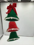 Vintage Quilted Fabric 3D Stuffed Christmas Holiday Bells Door Knocker/. Fixed Price $15.00.