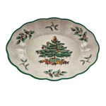 Spode Christmas Tree Dish Small Fluted Oval S3324U England Trinket Tray Candy. Fixed Price $6.50.