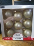 Ashland Glass Christmas Holiday Ornament Set New 8 Pc 2.6 In. Gold Matte. Fixed Price $10.00.