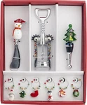 New!lsarts Complete 9 Piece Bar Set Wine Glass,charms Christmas Hostess.handmade. Fixed Price $12.95.