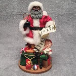 African American Santa Claus Figurine Elf Toy List 11" Christmas Holiday Decor. Fixed Price $39.99.