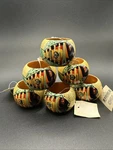 Painted Wooden Fish Set Of (6) Napkin Rings Holders Bright Colors. Fixed Price $10.00.
