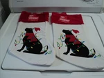 2 Holiday Style 18" Christmas Stockings Red Faux Fur Trim Top Black Lab Dog New. Fixed Price $16.99.