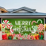 7X16FT Christmas Garage Cover, 2025 Holiday Decorations For Double Doors.... Fixed Price $68.29.