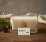 Christmas Tree Scented Candle Square Glass Jar Holiday Home Decor Gift. Fixed Price $38.99.