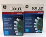 Ge 100 Led Christmas Lights Micro-style Cool White Green Wire 24.7 Ft. New Qty. Fixed Price $34.99.