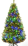 Goplus 6FT Pre-lit Hinged Christmas Tree 350 Led Multicolor Lights Full Spruce. Fixed Price $44.99.