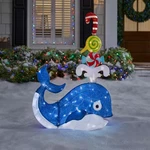 3.5 Ft Whale Tinsel Christmas Led Yard Sculpture Coastal Beach Tropical Decor. Fixed Price $142.75.