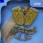 Champagne Glasses Christmas Ornament Wedding New Year Cheers Metal Gloria Duchin. Fixed Price $6.99.