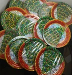 Lot Of Amscan Paper Plates Christmas Tree Metallic Seasons Greetings Nos /12B. Fixed Price $14.25.