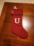 Wondershop Chunky Burgundy Knit Monogram "u" Christmas Stocking Nwt. Fixed Price $15.99.
