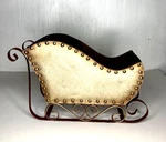 Large 14" Gold Santa Sleigh Christmas Holiday Centerpiece Display Decor. Fixed Price $34.97.