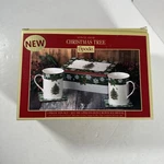 Spode Christmas Tree 2019 Annual 5 Piece Collection Mugs Coasters Tin Set. Fixed Price $32.00.