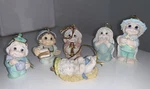 Vintage Giftco Miniature Holy Christmas Nativity Set Ornaments. Fixed Price $15.47.