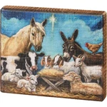 Primitives By Kathy Nativity Block Sign 6" X 5" 1" New. Fixed Price $10.99.
