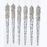 Kurt Adler 6" Plastic Icicles W/glitter 6PC. Fixed Price $21.78.