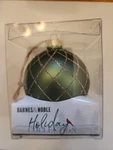 Barnes & Noble Holiday Collection Green Silver Glitter Christmas Ball Ornament. Fixed Price $5.99.