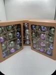 35 Vtg Santas Workbench Trim Tree Christmas Bulb Round Ornaments Multi Color. Fixed Price $24.95.
