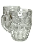 Luminarc Clear Thumbprint Mugs Heavy Glass 5" Set Of 3 Is. Fixed Price $25.40.