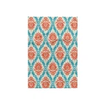 3DROSE Dooni Designs Tangerine Orange Aqua Blue Ornate Damask Towel 15X22. Fixed Price $11.49.