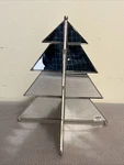Crate & Barrel Mirror Christmas Holiday Pine Tree 12" Standing. Fixed Price $69.99.
