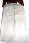 Christmas Tree Skirt 48" White/cream W/ Ribbon Loop & Button Closure. Fixed Price $11.69.