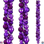 6 Ft Purple Christmas Ball Garland - 2 Pcs Vibrant Ornaments For Holiday Decor. Fixed Price $75.23.