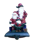 Vintage 3 Different Santas Figures Cast Iron Resin 5 Inch Stocking Holder Hook. Fixed Price $14.50.