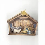 C6- Primitives By Kathy Nativity Block Shelf Sitter Christmas. Fixed Price $14.00.