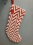 Fuzzy Knit Chevron Christmas Stocking Red/white Holiday Wondershop 20". Fixed Price $18.99.