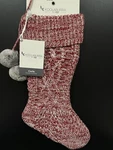 Koolaburra By Ugg Carla Knit Christmas Stocking Red/white Faux Fur Gray Poms. Fixed Price $24.95.