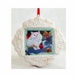 Vintage Papel Giftware Christmas Persian Cat Porcelain Bisque Ornament. Fixed Price $24.99.