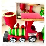 2 Colonial Candle Of Cape Cod Christmas Express Wood Toy Trains. Fixed Price $20.00.