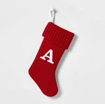 Wondershop Initial Monogram Knit 19" Christmas Stocking Red Letters. Fixed Price $19.49.