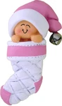 Baby Stocking Pink Personalized Christmas Tree Ornament. Fixed Price $18.25.