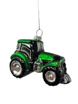 Green Tractor Ornament Blown Glass 4" Farm Armer Christmas John. Fixed Price $14.34.