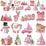 Huwena Pink Christmas Tree Hanging Vintage Wooden Ornament.... Fixed Price $16.33.