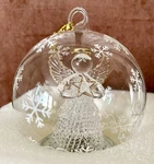 2 - Christmas Sorelle Angel Star Globe Ornaments Lights Up, New In Box. Fixed Price $44.00.