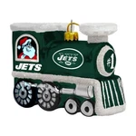 Topperscot Nfl New York Jets Blown Glass Santa Clause & Rudolph Train Ornament. Fixed Price $9.99.