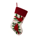 Glitzhome Cardinals Christmas Holiday Hooked Stocking Ivory Red Green 21 New. Fixed Price $43.99.