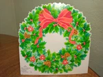 Vintage Hallmark Christmas Wreath Holly W/berries Pinecones Door Wall Decoration. Fixed Price $7.00.